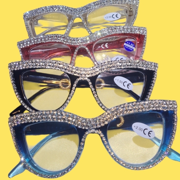 2:00 Blue Rhinestone Cat-Eye READING - Picture 7 of 7